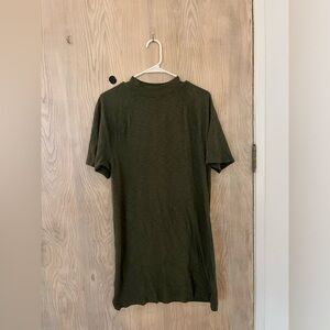 green mockneck tshirt dress size XS
